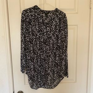 Animal print blouse with buttons